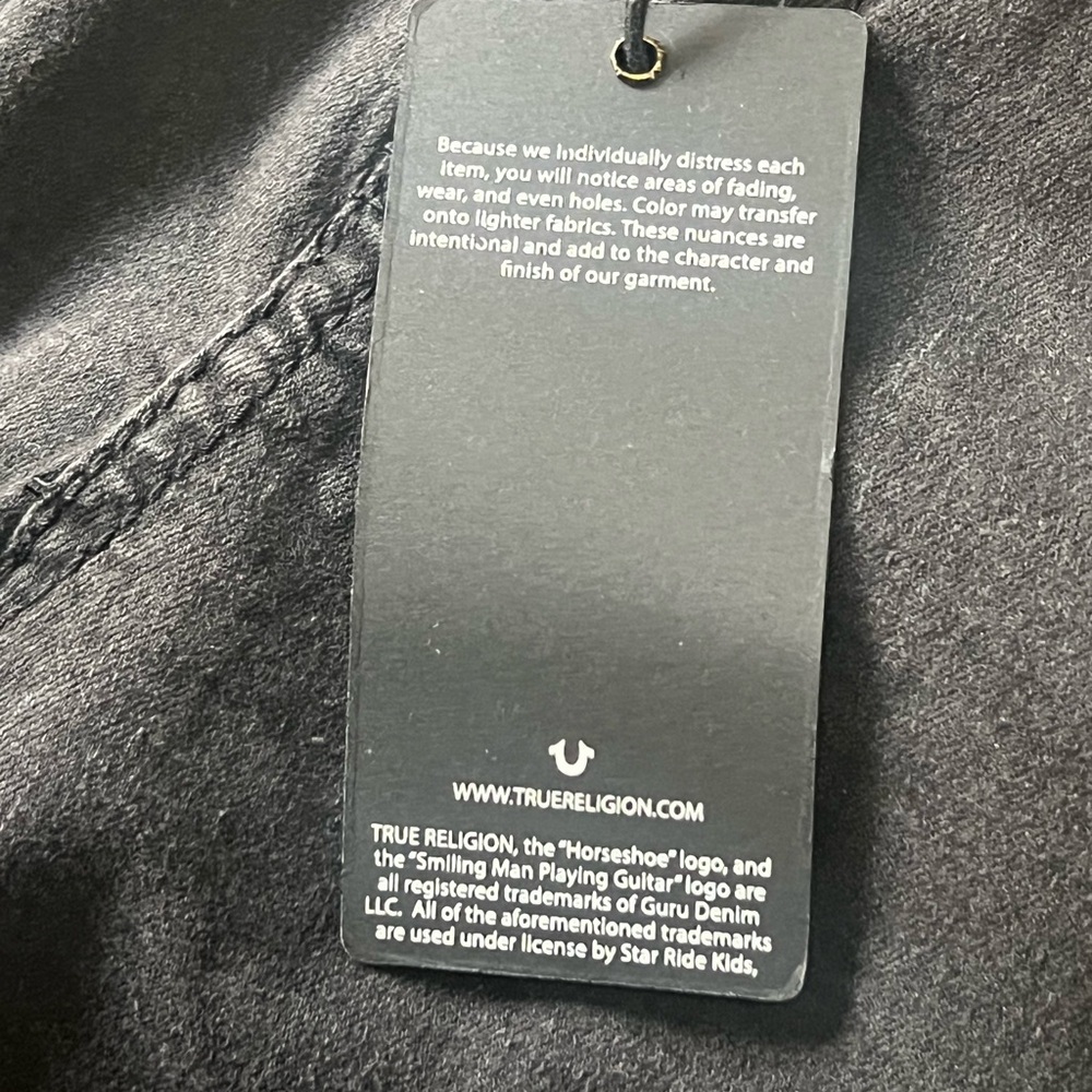 True Religion NWT Ricky relaxed straight cargo jeans in black adjustable waist - Picture 9 of 11